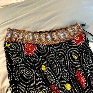 Ankle length silk skirt